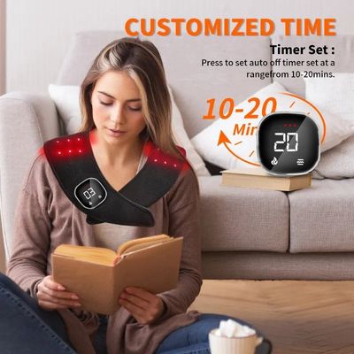 comprare Cappuccio di terapia a luce rossa a infrarossi flessibile    660nm/850nm Wrap senza fili per dolore alle spalle, massaggio a vibrazione e recupero muscolare fabbricazione online