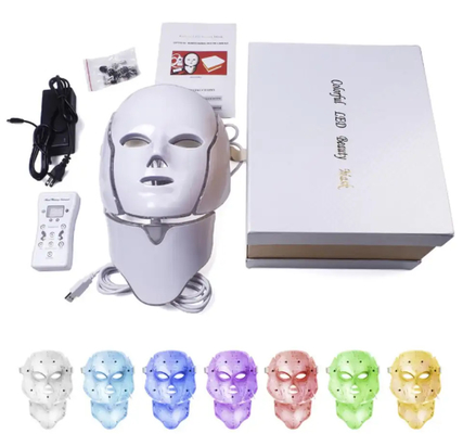 Maschera infrarossa di terapia leggera principale ringiovanimento della pelle della maschera del fotone di colore della stazione termale 7 del fronte