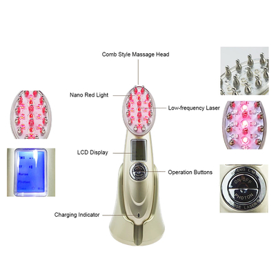 Spazzola per capelli Laser elettrico per la crescita dei capelli pettine EMS pettine per massaggi a infrarossi