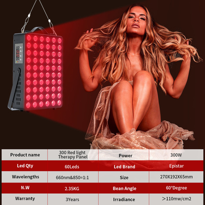 Dual Chip 660nm 850nm Red Light Therapy Panel LED Infrarosso 300W
