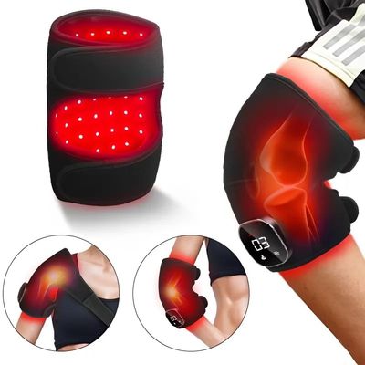 Protezione del ginocchio a LED a infrarossi con vibrazione e calore  660/850nm Dispositivo di terapia con luce rossa per l'artrite, il recupero delle lesioni e la gestione del dolore