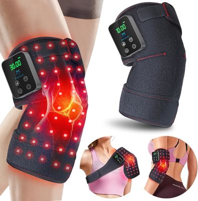 660nm 850nm Massaggiatore per il ginocchio con terapia della luce rossa Infrarosso + vibrazione + calore, wireless e ricaricabile per alleviare il dolore articolare
