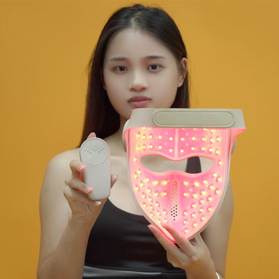 Maschera per il viso con terapia della luce rossa a lunghezza d'onda multipla con 288 LED (660/460/850/1064nm), wireless, 3 impostazioni del timer, certificata CE/FCC/RoHS