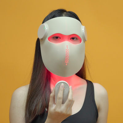 Maschera 3D di terapia della luce rossa e infrarossa  660+850+1064nm + blu 460nm LED, 288 luci, rinforzo della pelle e trattamento dell'acne, CE / RoHS / FCC