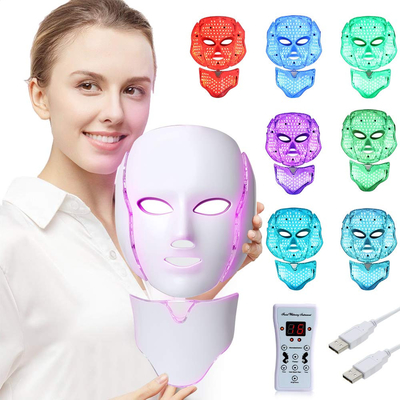 7 ha condotto il blu leggero di cura di pelle di terapia della maschera di protezione & la luce rossa per la maschera del fotone dell'acne